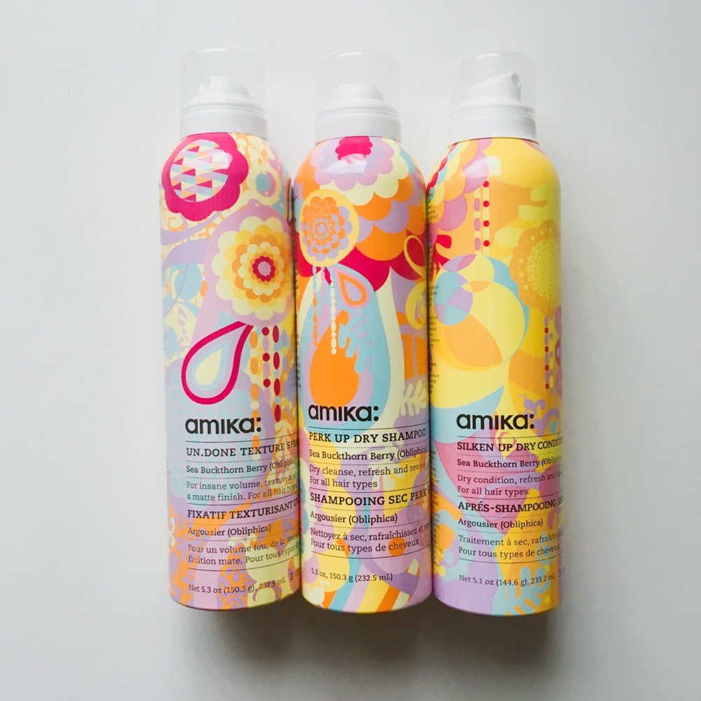 amika dry shampoo/conditioner + undone texture